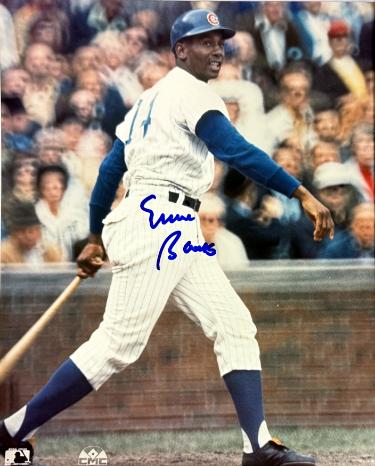Ernie Banks signed Chicago Cubs MLB Licensed 8x10 Photo minor dings - COA/Mr Cub