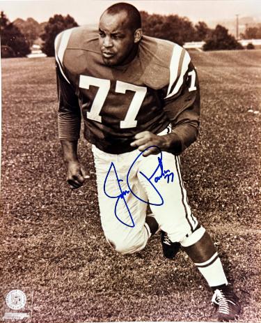 Jim Parker signed Baltimore Colts NFL 8x10 Photo #77 minor dings- COA