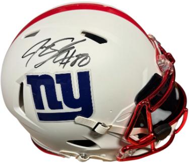 Jeremy Shockey signed New York Giants Riddell Full Size Speed Authentic Helmet w/ Visor #80- Fanatics Hologram