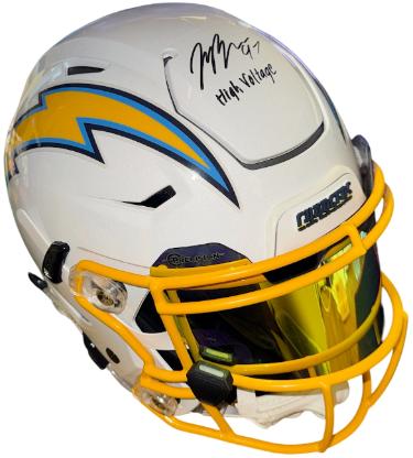 Joey Bosa signed Chargers Riddell NFL Full Size SpeedFlex Authentic Helmet w/ Precision Yellow Visor #97 High Voltage- JSA