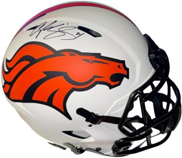 Champ Bailey signed Denver Broncos Riddell NFL Full Size Lunar Eclipse White Alternate Speed Authentic Helmet #24- Beckett