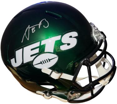 Aaron Rodgers signed New York Jets NFL Full Size Riddell Rep Helmet #8 imperfect- Fanatics Hologram