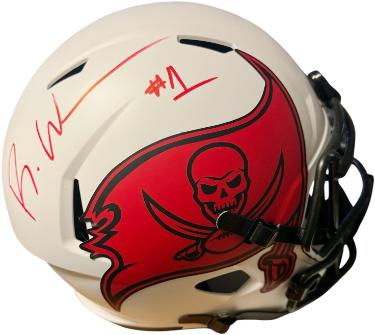 Rachaad White signed Tampa Bay Buccaneers Riddell NFL Full Size Lunar Eclipse Speed Rep Helmet #1- Beckett Witnessed