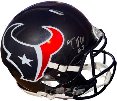 Tank Dell signed Houston Texans Riddell NFL Full Size Speed Authentic Helmet #3- Fanatics Hologram