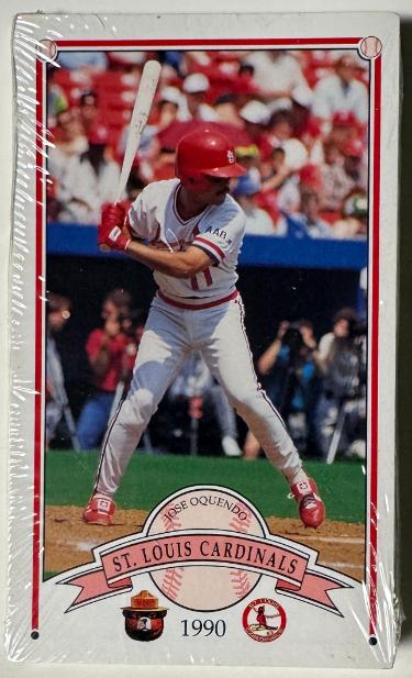 1990 St. Louis Cardinals Smokey Bear Fire Safety Complete 27 MLB Baseball Card Set-Factory Sealed (Ozzie Smith/Herzog/Coleman)