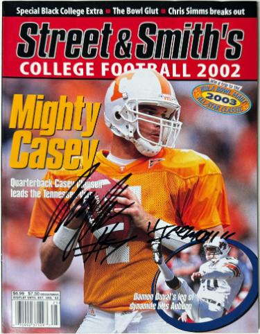 Casey Clausen signed Tennessee Volunteers 2002 Street & Smiths Full Football Magazine #7 Iceman- COA