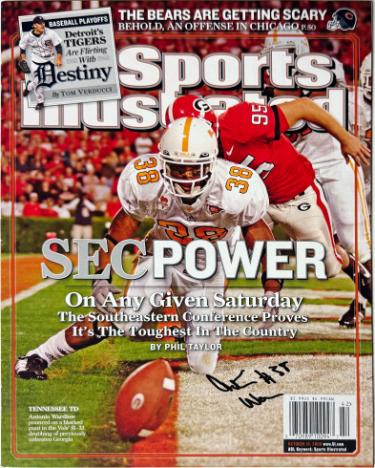 Antonio Wardlow signed Sports Illustrated Tennessee Volunteers Full Magazine #38- 10/16/2006- COA (No Label)