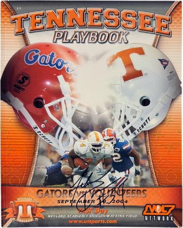 Jabari Davis signed Tennessee Volunteers 9/18/2004 Full Football Program- COA