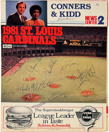 Whitey Herzog Signed 1981 St. Louis Cardinals vs Pittsburg Pirates September 27 Scorecard 8 Sigs� COA