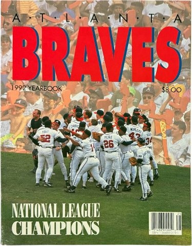 1992 Atlanta Braves Yearbook 1991 National League Champions MLB Baseball � Excellent