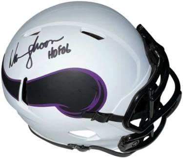 Warren Moon signed Minnesota Vikings Riddell Lunar Speed Mini Helmet HOF 06- JSA Witnessed