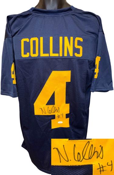 Nico Collins signed Michigan Custom Stitched College Football Jersey #4 - JSA Witnessed