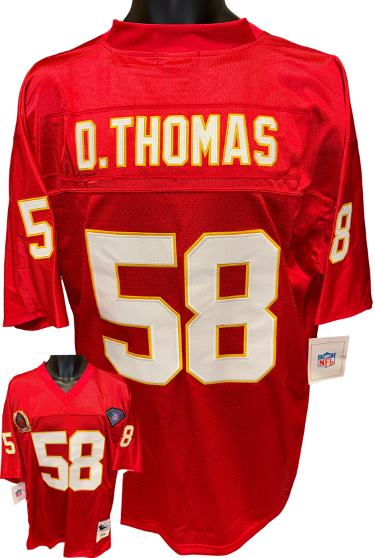 Derrick Thomas 1994 Kansas City Chiefs Mitchell & Ness Authentic Throwback Red Jersey w/ Patches/Size 52- Brand New