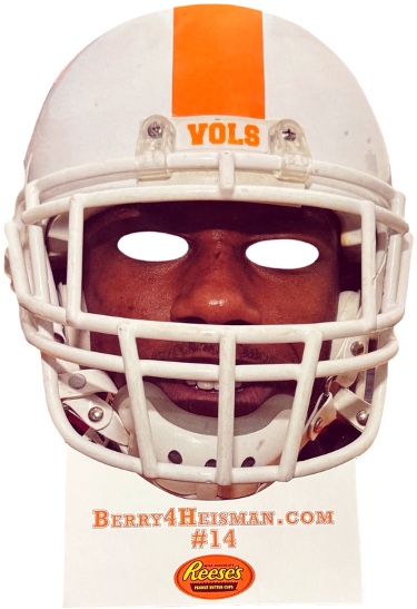 Eric Berry 4 Heisman 2009 Tennessee Volunteers 12.5�x9� Reese�s Food City Pro Helmet Mask� Like New
