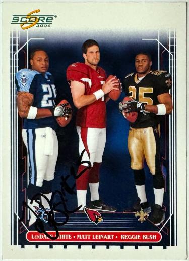 LenDale White signed 2006 Score Rookie Card #330- COA (Leinart/Bush Rookie/Titans/USC)
