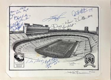 1921-1996 Tennessee Volunteers Neyland Stadium 75 Years 8x10 Litho - 8 SIGS - COA