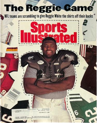 Sports Illustrated Full Magazine 3/15/1993- Reggie White- The Reggie Game (with Label)