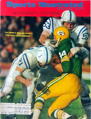 Sports Illustrated Full Magazine 12/16/1968- Baltimore Colts- Rick Volk/Dennis Gaubatz (with label)