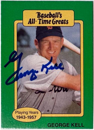 George Kell signed 1987 Hygrade Baseball's All-Time Greats On Card Auto - COA (Detroit Tigers/HOF)