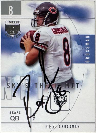 Rex Grossman signed 2003 SkyBox NFL LTD Edition Sky's Limit RC Card #16SL- COA (Chicago Bears)