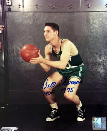 Bill Sharman signed Boston Celtics NBA Licensed 8x10 Photo HOF 1975 minor dings- COA