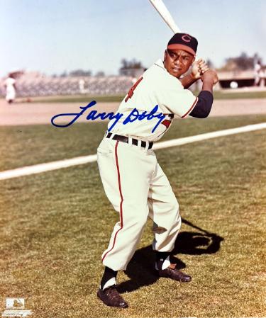 Larry Doby signed Cleveland MLB 8x10 Photo imperfect- COA/CSA Show Ticket/HOF