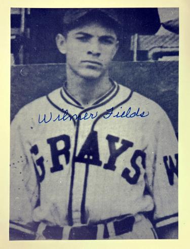 Wilmer Fields signed Homestead Grays Negro League 8.5x11 Photo imperfect- COA