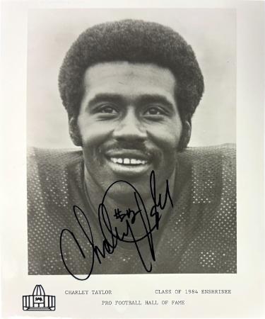 Charley Taylor signed Washington Class of 1984 Enshrinee NFL Pro Football Hall of Fame 8x10 Photo ding- COA