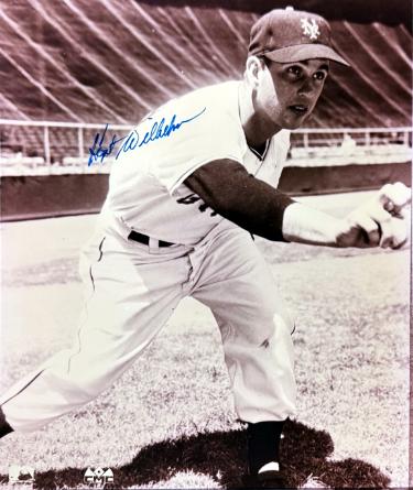 Hoyt Wilhelm signed New York Giants MLB 8x10 Photo minor dings- COA/Ticket HOF