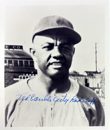 Ted Double Duty Radcliffe signed Homestead Grays Negro League 8x10 Photo imperfect- COA