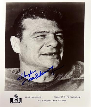 Hugh McElhenny signed San Francisco 49ers Class of 1970 Enshrinee NFL Pro Football Hall of Fame 8x10 Photo imperfect- COA