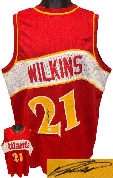 Dominique Wilkins signed Atlanta Red TB Custom Stitched Basketball Jersey- JSA Witnessed (HOF)