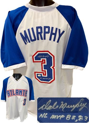 Dale Murphy signed Atlanta White Custom Stitched Pro Styel TB Jersey NL MVP 82,83 XL- JSA Witnessed