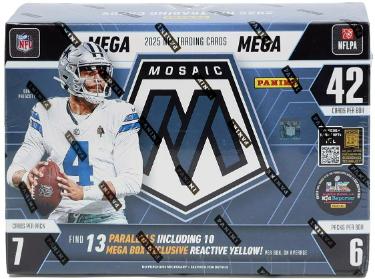 2025 Panini Mosaic NFL Football Mega Box Factory Sealed 6PK/7CPP/42CPB -NEW