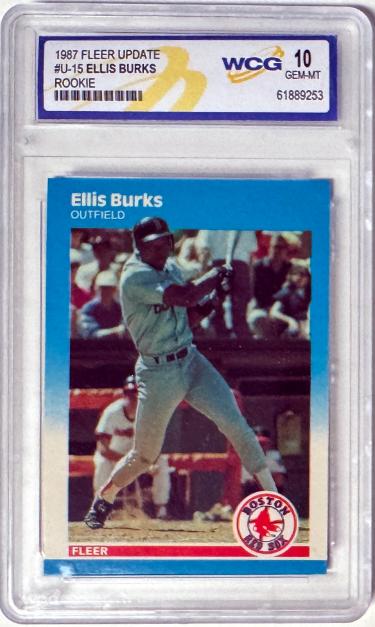 Ellis Burks 1987 Fleer Update Card Red Sox (RC) #U-15- WCG Graded 10 Gem Mint (Boston Red Sox)