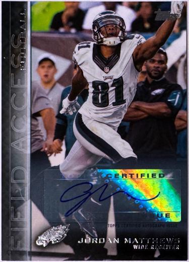 Jordan Matthews signed 2015 Topps Field Access Rookie Auto Card (RC) #53 (Philadelphia Eagles/Vanderbilt)