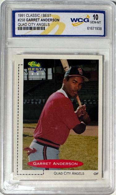 Garret Anderson 1991 Classic Best Rookie Card #258- WCG Graded 10 Gem Mint (Quad City Angels)