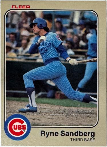 Ryne Sandberg 1983 Fleer Rookie Card (RC) #507- OC- (Chicago Cubs/HOF)