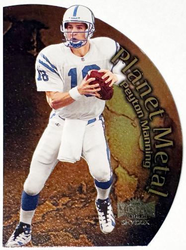 Peyton Manning 1999 Skybox Metal Universe Planet Metal Die Cut Card #3PM (Indianapolis Colts)