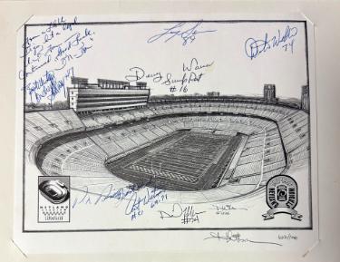 1921-1996 Tennessee Volunteers Neyland Stadium 75 Yrs 8x10 Litho 8 SIGS COA/Dewey Warren/Holloway/Watson