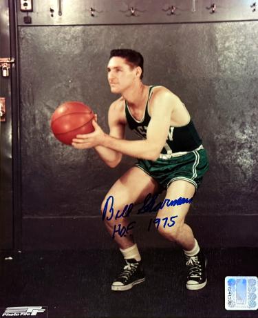 Bill Sharman signed Boston Celtics NBA 8x10 Photo w/ HOF 1975 Minor Dings- COA