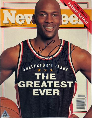 Michael Jordan signed Oct/Nov 1993 Full Newsweek The Greatest Ever Magazine VERY RARE- Goat Authentics Hologram/LOA