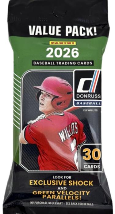2026 Donruss MLB Baseball Value FAT Pack/30 Cards- New/Factory Sealed