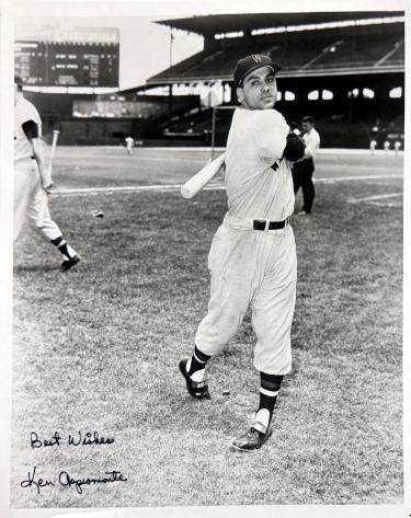 Ken Aspromonte signed Washington Senators Vintage B&W 8x10 Photo imperfect- COA