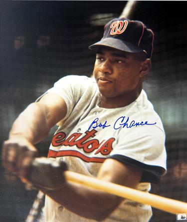Bob Chance signed Washington Senators MLB Licensed 8x10 Photo imperfect- COA