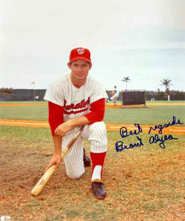 Brant Alyea signed Washington Senators MLB Licensed 8x10 Photo imperfect - COA