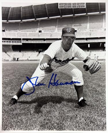 Jim Hannan signed Washington Senators 8x10 Photo imperfect- COA/Show Ticket