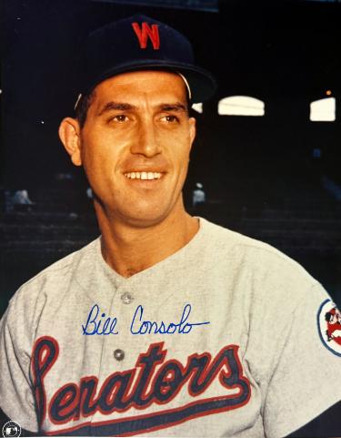 Bill Consolo signed Washington Senators MLB Licensed 8x10 Photo imperfect - COA