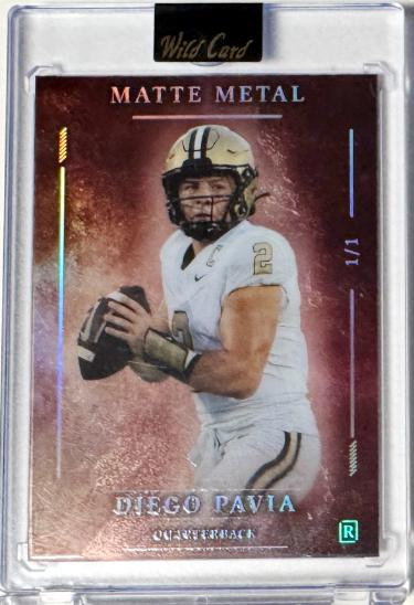 Diego Pavia 2026 Wild Card Matte Metal Rookie Card #MMPRBA2-DP- 1/1 (Vanderbilt)