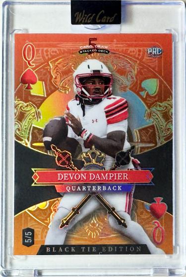 Devon Dampier 2026 Wild Card 5 Card Draw Black Tie Queen of Spades Rookie Card /5 #SDPS-DDN/Utah/Encased/Factory Sealed